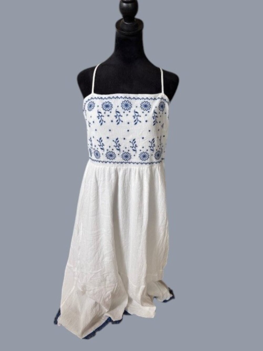Lulus White Gauze Spaghetti Strap Embroidered Midi Dress NWT XL